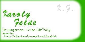 karoly felde business card